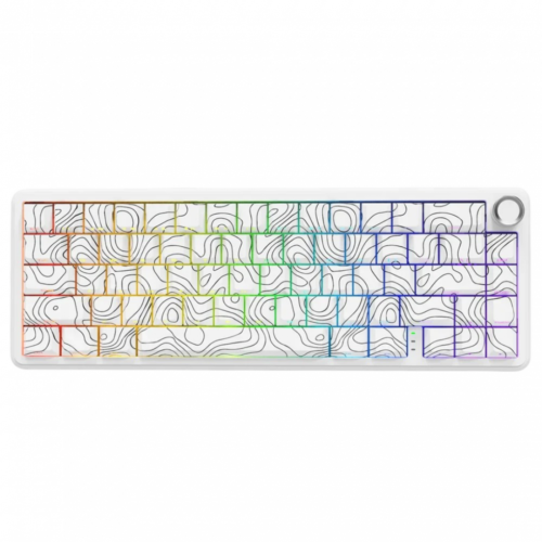 Attack Shark X65Pro Tri-Mode RGB Mechanical Keyboard with Knob – Magnetic Switch – White Contours