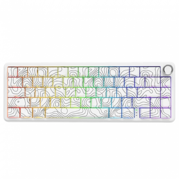 Attack Shark X65Pro Tri-Mode RGB Mechanical Keyboard with Knob – Magnetic Switch – White Contours